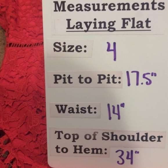 BB Dakota RSVP Red Lace Mini Dress size 4 - Picture 8 of 8